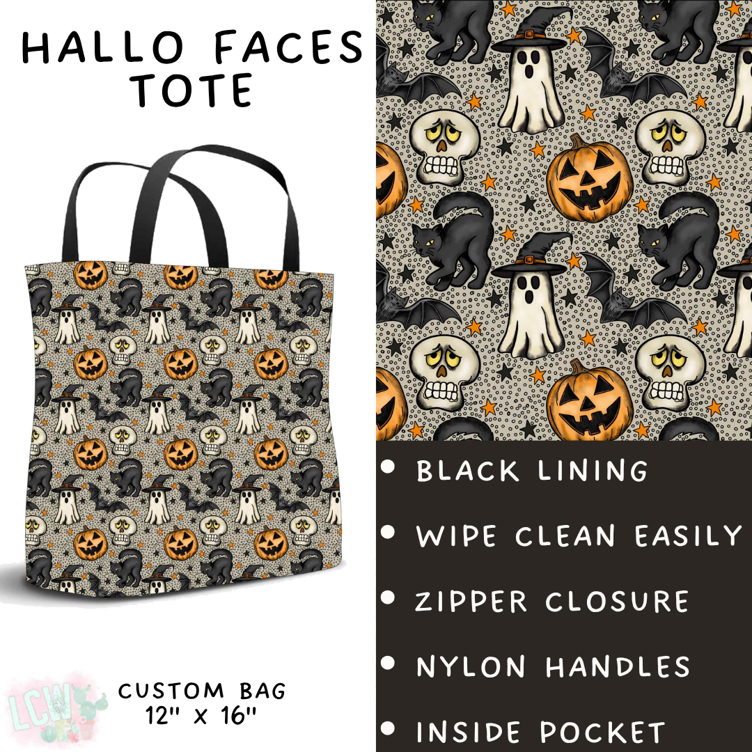 Batch #556 - Halloween 3 - Closes 7/15 - ETA mid Sept - Hallo Faces Tote