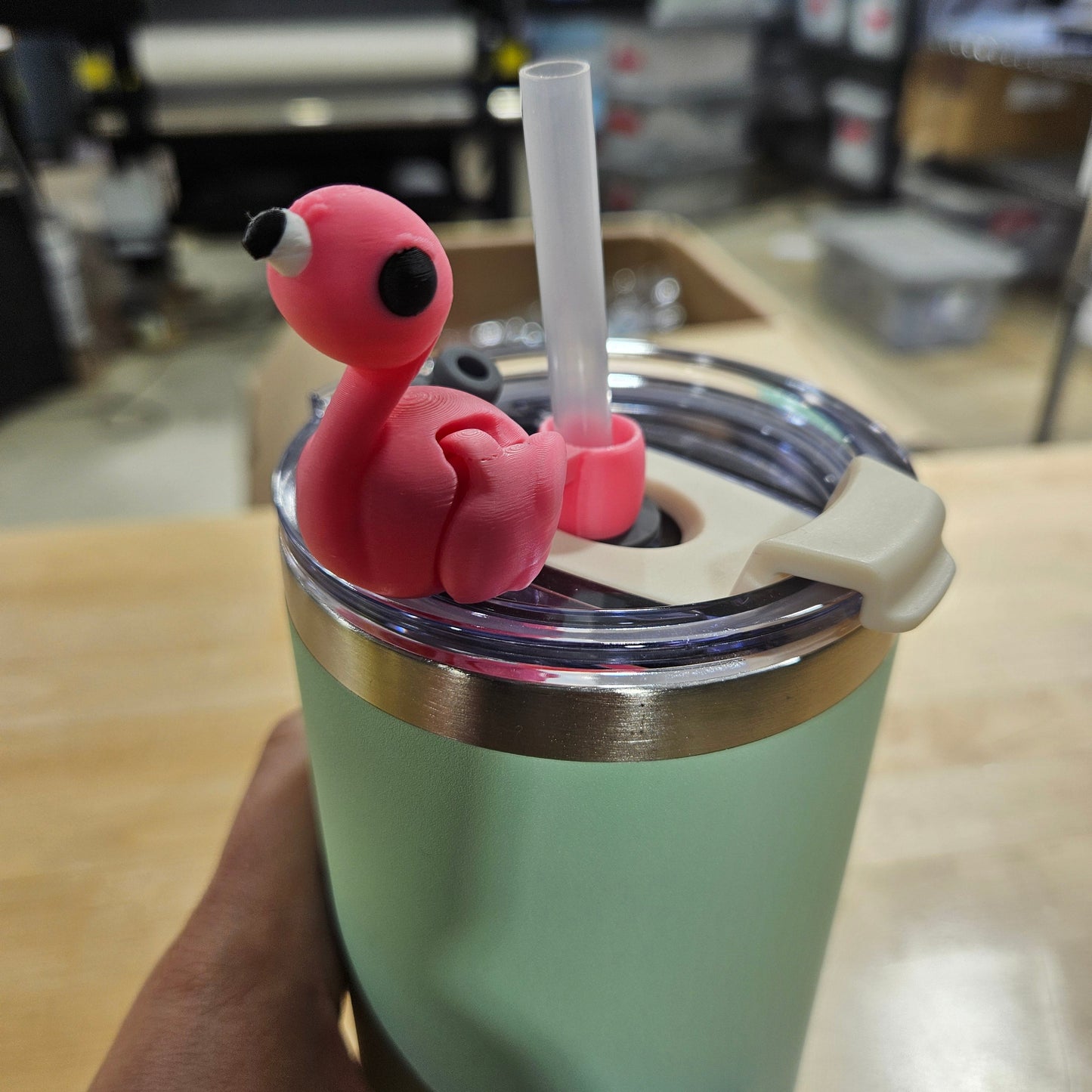 PINK FLAMINGO-3D PRINTED STRAW BUDDY