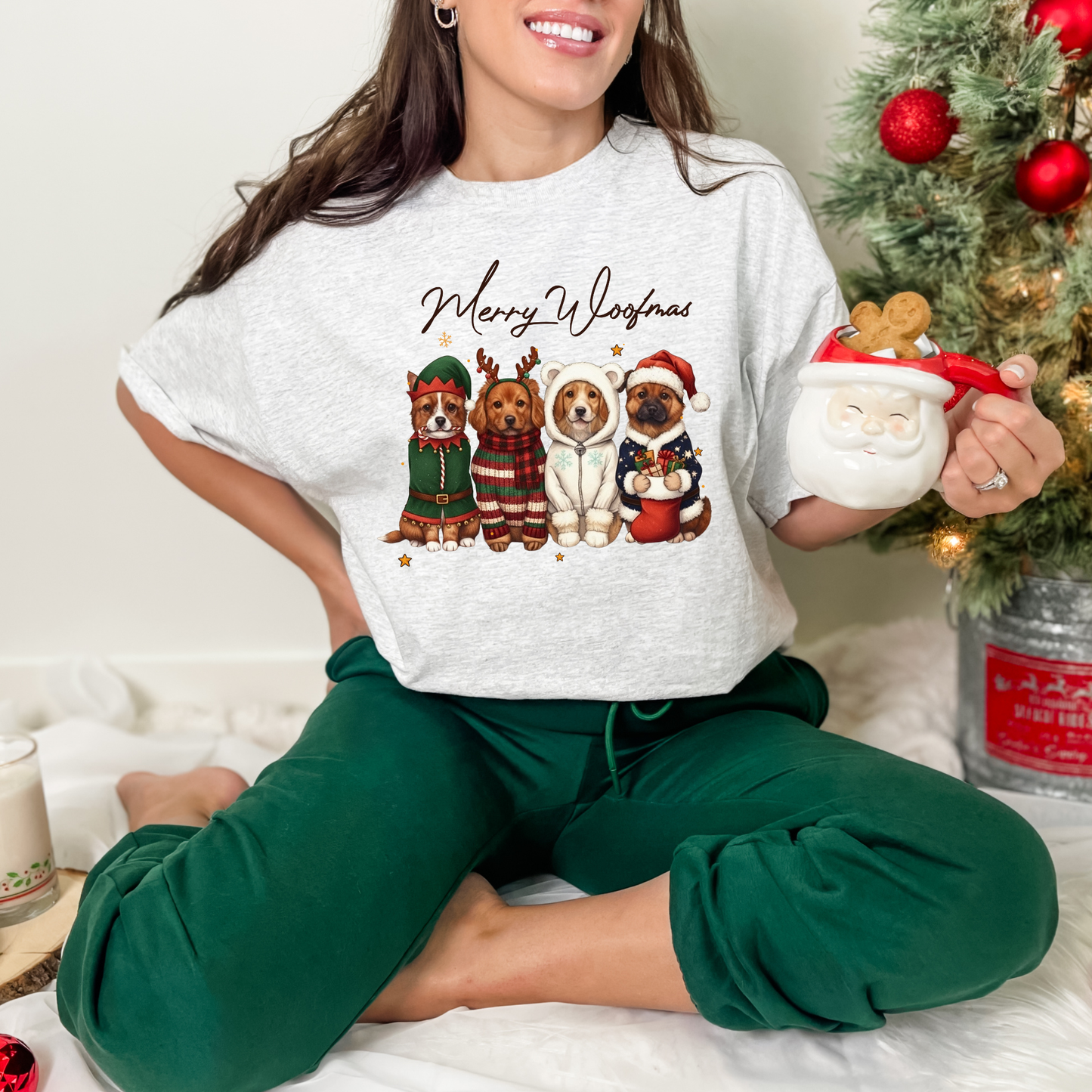 Merry Woofmas Dogs Graphic Tee