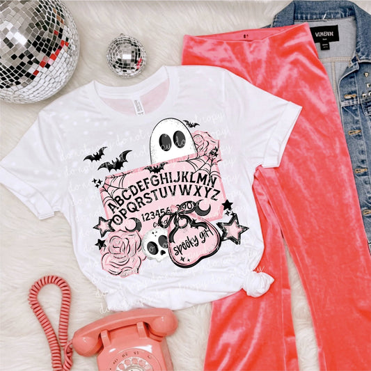SPOOKY GIRL GHOST BOARD TEE