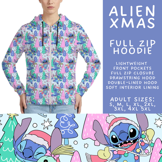 Batch #558 - Magical Character Christmas - Closes 7/20 - ETA mid/late Sept - Alien Xmas Full Zip Hoodie