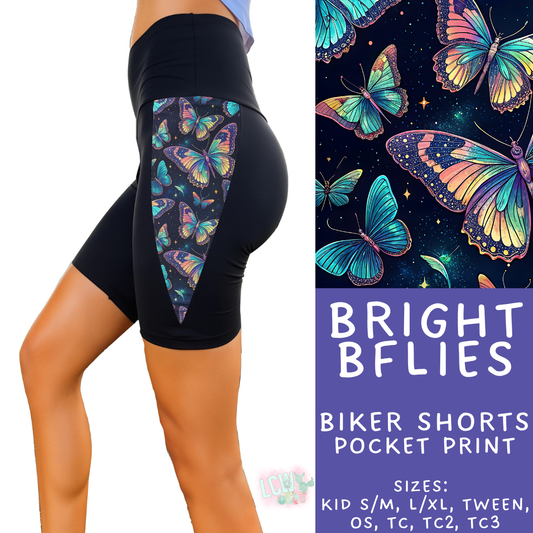 Batch #547 - Set in Style Collection - Closes 6/24 - ETA late August - Bright BFlies Pocket Print Biker Short