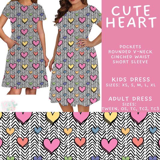 Batch #550 - Fun Run 24 - Closes 7/1 - ETA early Sept - Cute Heart Adult & Kids Dresses