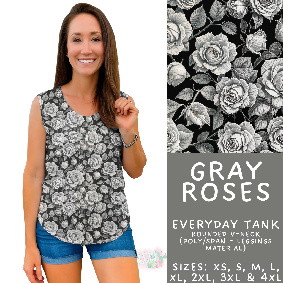 Batch #547 - Set in Style Collection - Closes 6/24 - ETA late August - Gray Roses Everyday Tank