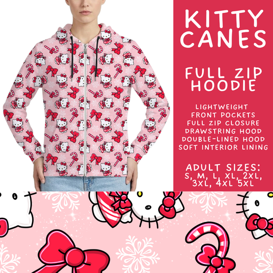 Batch #558 - Magical Character Christmas - Closes 7/20 - ETA mid/late Sept - Kitty Canes Full Zip Hoodie
