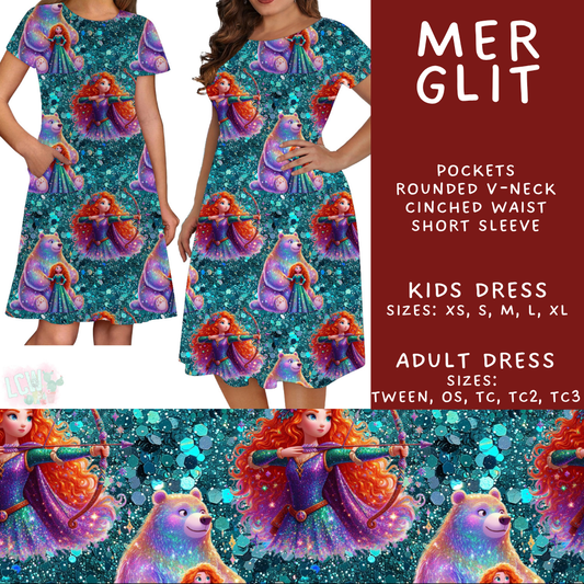 Batch #557 - Princess Glitter - Closes 7/17 - ETA mid Sept - Mer Glit Adult & Kids Dresses