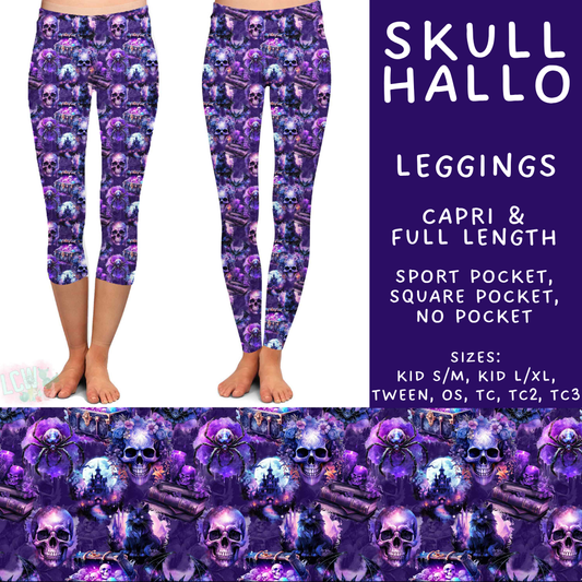 Batch #556 - Halloween 3 - Closes 7/15 - ETA mid Sept - Skull Hallo Full and Capri Length Leggings