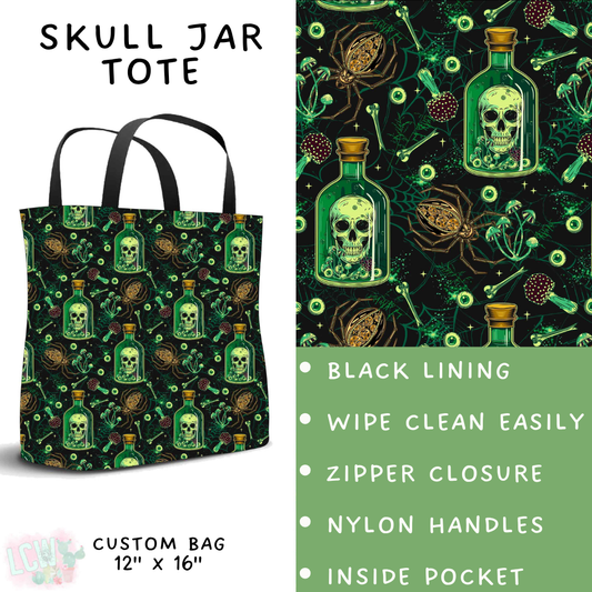 Batch #556 - Halloween 3 - Closes 7/15 - ETA mid Sept - Skull Jar Tote