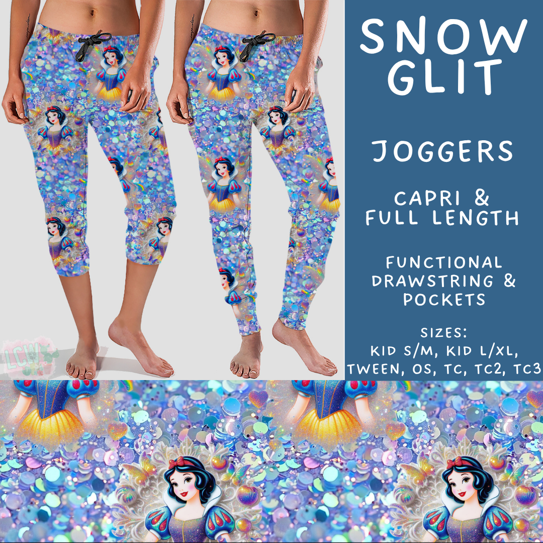 Batch #557 - Princess Glitter - Closes 7/17 - ETA mid Sept - Snow Glit Full and Capri Length Joggers