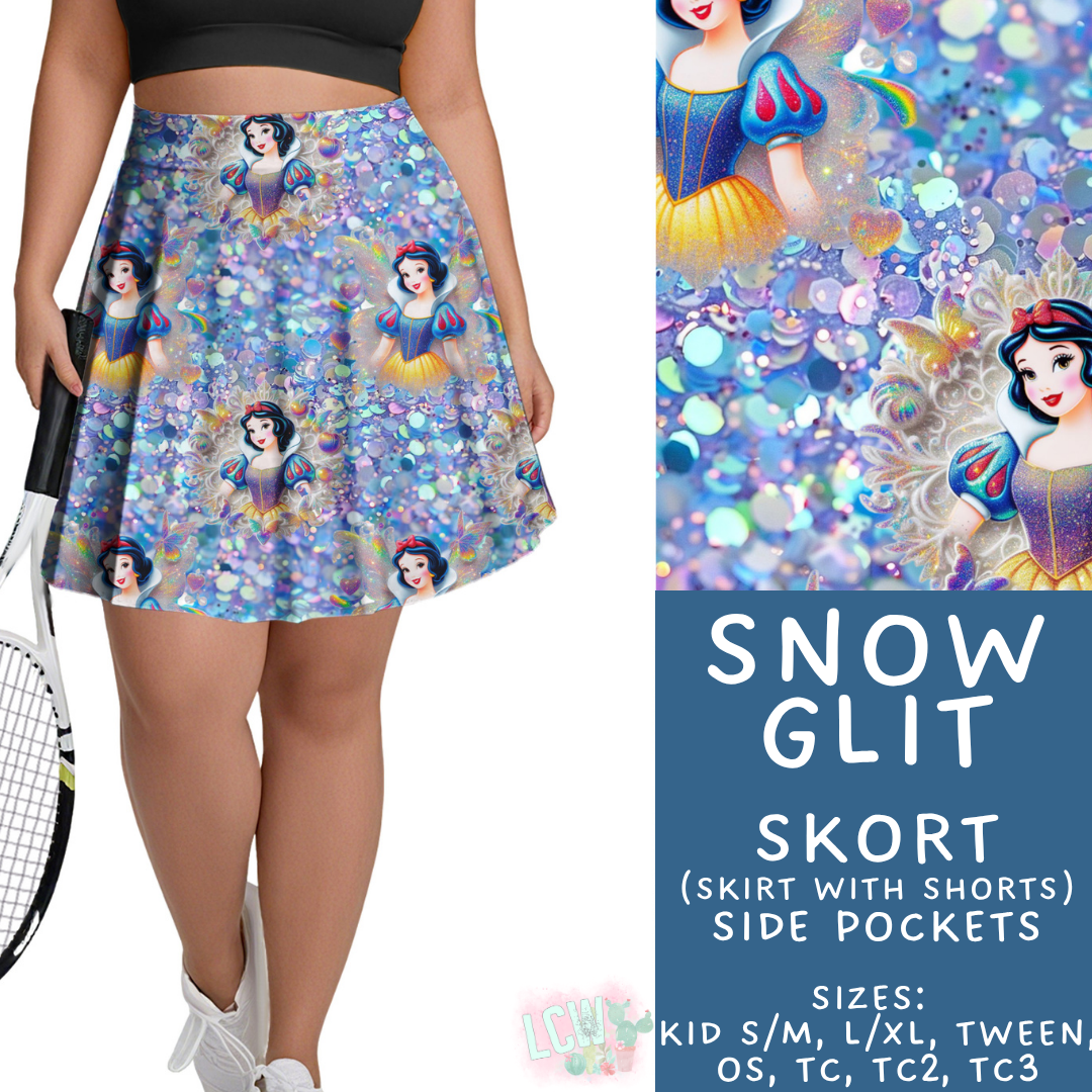 Batch #557 - Princess Glitter - Closes 7/17 - ETA mid Sept - Snow Glit Skort