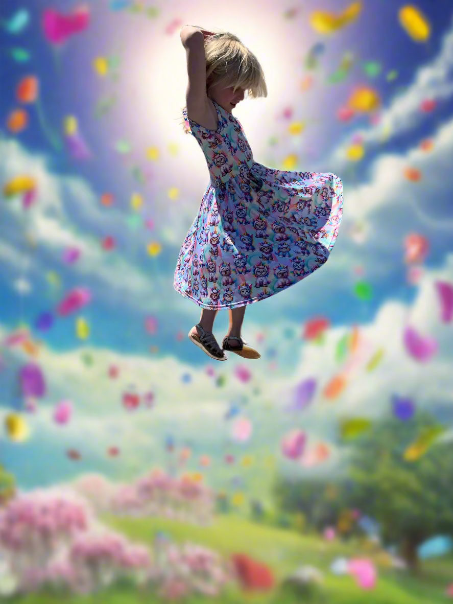 Unicorn Kitty dress Twirl!