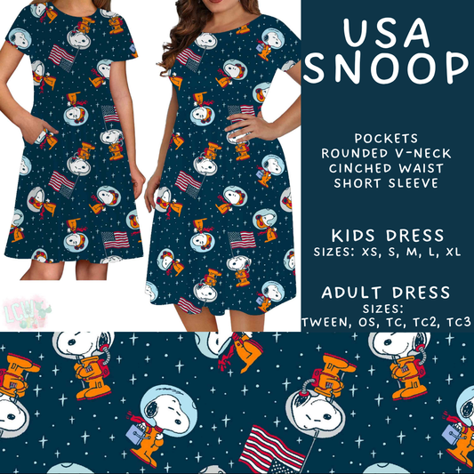 Batch #550 - Fun Run 24 - Closes 7/1 - ETA early Sept - USA Snoop Adult & Kids Dresses