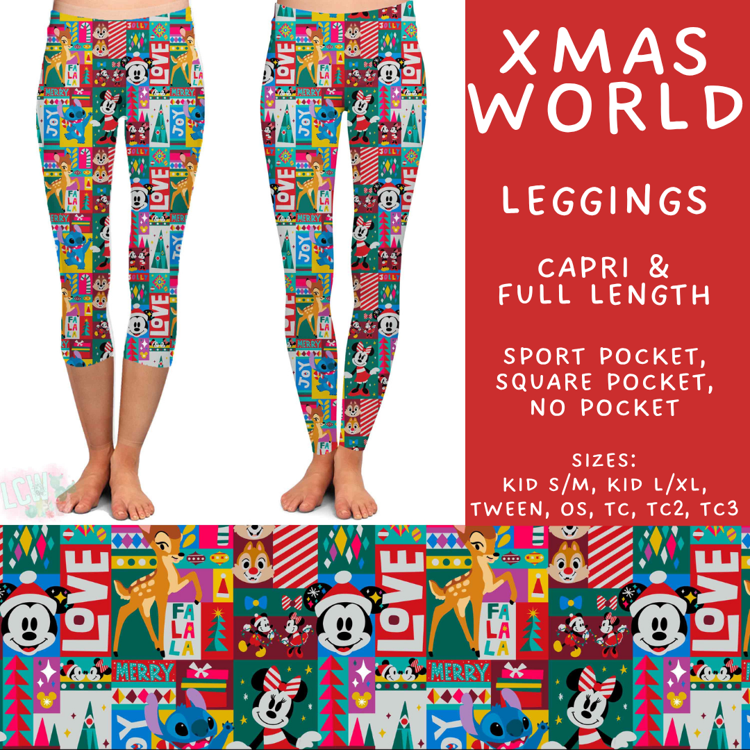 Batch #558 - Magical Character Christmas - Closes 7/20 - ETA mid/late Sept - Xmas World Full and Capri Length Leggings