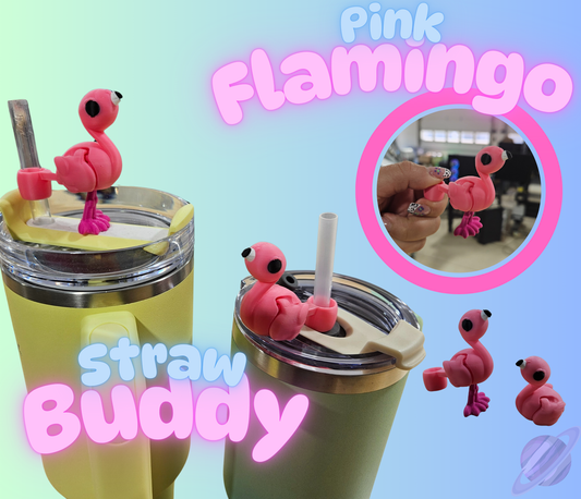 PINK FLAMINGO-3D PRINTED STRAW BUDDY