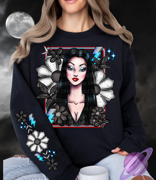 PRETTY MORT- CREW SWEATSHIRT W/ SLEEVE PRINT